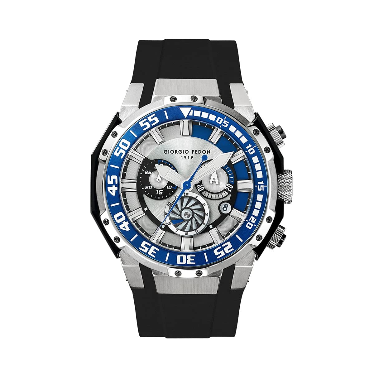 

GIORGIOFEDON1919 Deep Sea Timer 100 ATM Water Resistant Black x Blue GFBX003 [GIORGIOFEDON1919] Men s