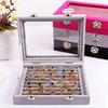 Velvet Portable Jewelry Organizer Display Earring Ring Storage Tray Box Case