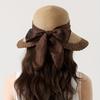 Lace-trimmed Straw Hat with Bow Ribbon Beach Party Hat Outdoor Straw Hat Sun Hat Beach Hat Seaside Hat Sun Shading Hat