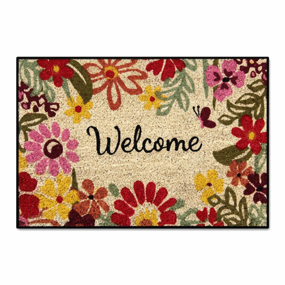 Letter Absorbent Mat Flower Door Mat Stain-resistant Floor Mat  Entrance Hall Flower
