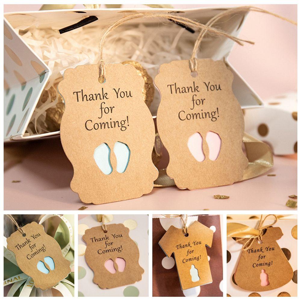 Reveal Christening Packing Labels Feeding Bottle Feet Thank You For Coming Baby Shower Hanging Tags
