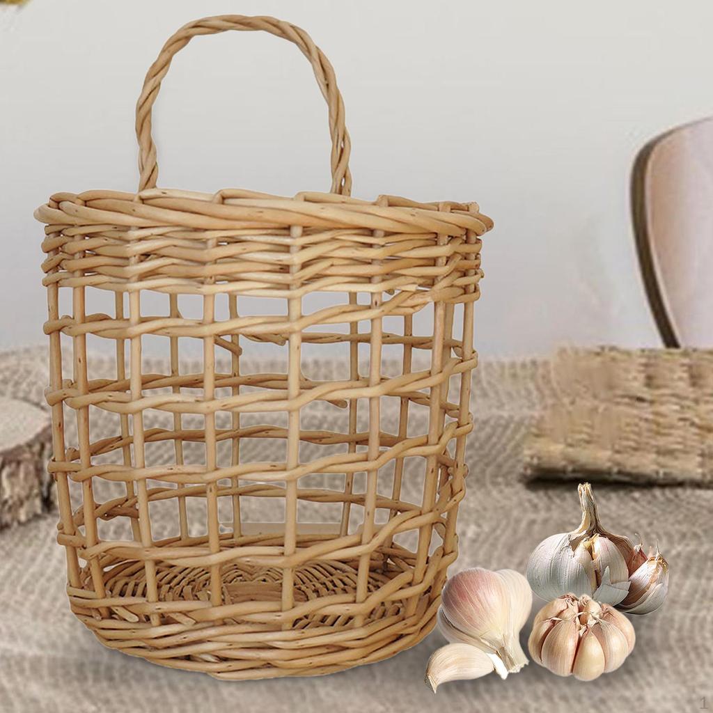 Wand-Hängekorb Aus Rattan Mit Eisenrahmen – Als Blumentopf Oder Aufbewahrung (ca. 20x28 Cm Oder 31x30 Cm)