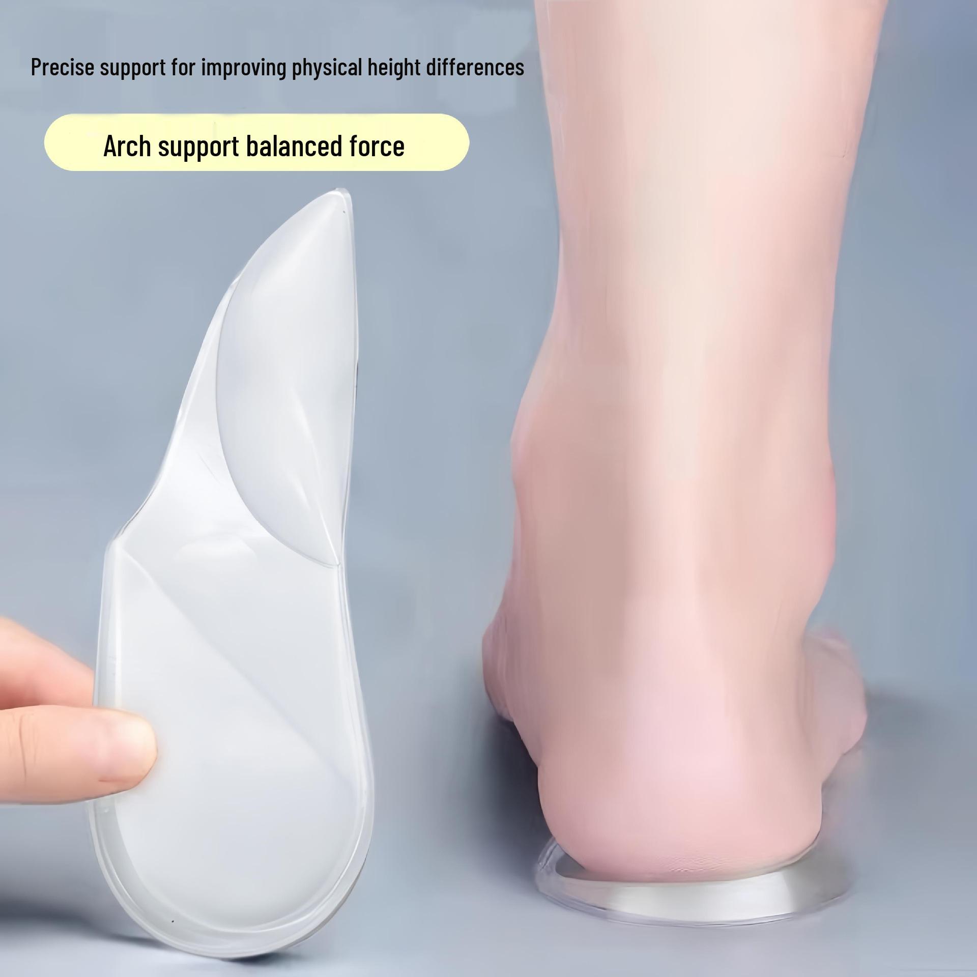

Silicone Arch Heel Pad: Knock-Knee & Out-Toeing Correction with Soft Flat Arch Support Insole Medium Size 35-39