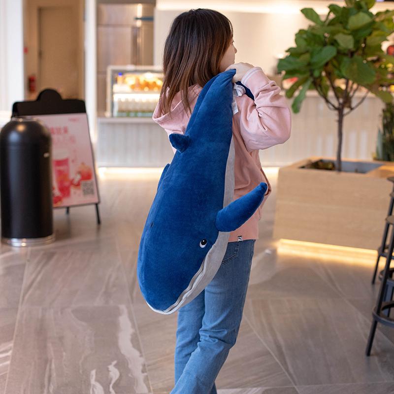 45-120cm Giant Open Mouth Whale Plush Toy Blue Marine Animal Stuffed Doll Huggable Shark Soft Animal Pillow Floor Mat Kids Gift