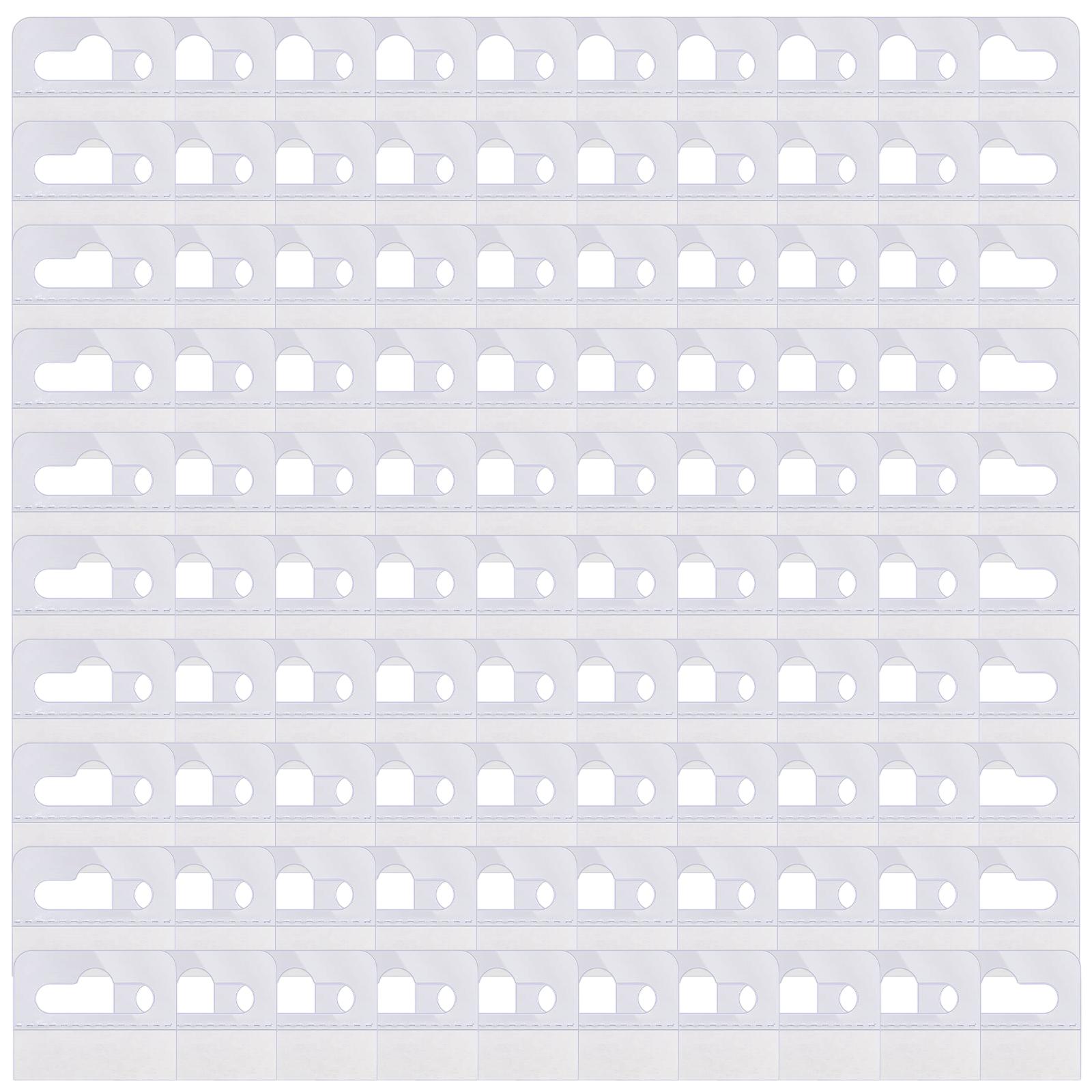 

Pack Of 100 Transparent Plastic Hanging Tabs with Slot Holes Easy Installation Home Organization Hooks Bathroom Hook S