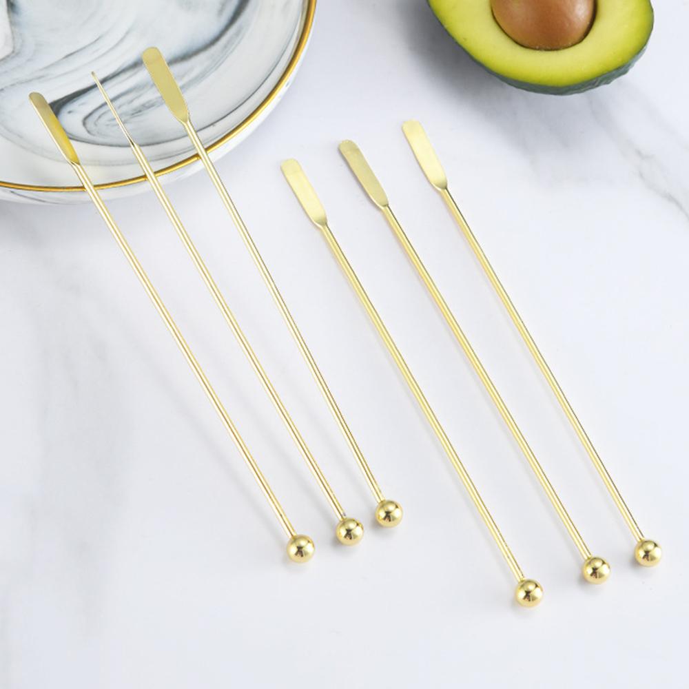 Silver 304 Stainless Steel Cocktail Picks Bar Tools Drink Stirring Sticks Drinks Decoration Reusable Fruit Sticks Cocktail Picks