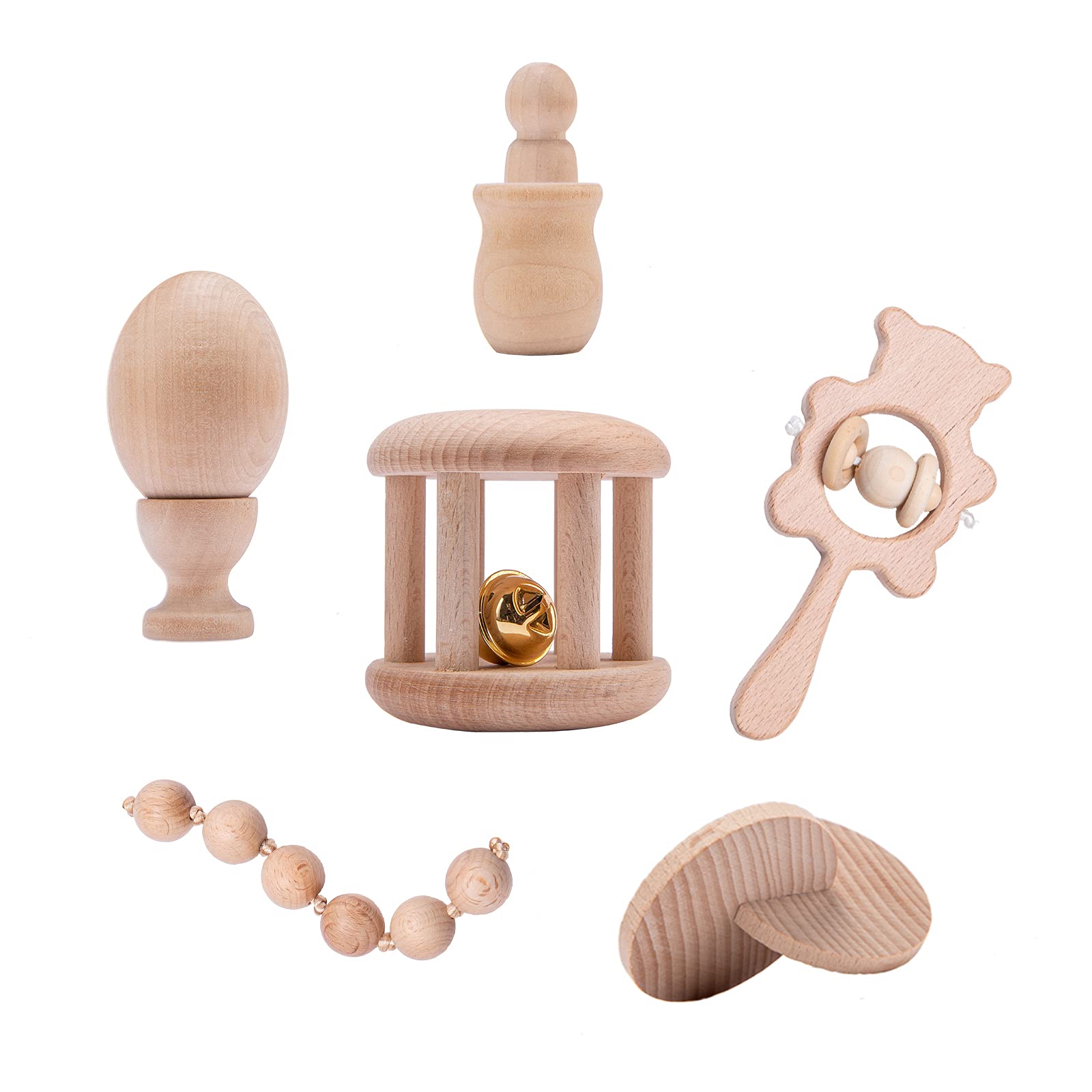 

Погремушка Promise Babe Rattle Набор деревянных детских игрушек Natural неокрашенных деревянных Монтессори Рождественский домик для новорожденных Подарок ребенку 6, Игрушки, Игрушки, Младенцы,