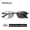 Memory Titanium Alloy Sun Transition Photochromic Progressive Reading Glasses Men Anti-blue Light Multifocal Presbyopia Glasses