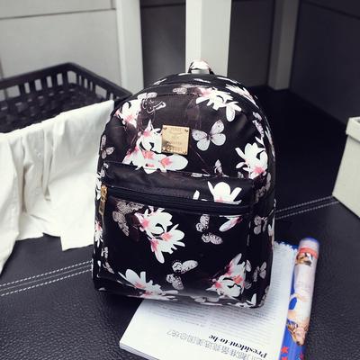 Fashion Butterfly Flower Children Backpack Floral Pattern PU Leather Leisure Backpack Student Baggage Leisure Travel Bag