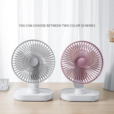 Wiederaufladbarer Tischventilator mit 4 Geschwindigkeiten, USB-betrieben, abnehmbar, Mehrzweck-Tischventilator, leiser Designventilator, kleiner Ventilator für Schlafzimmer