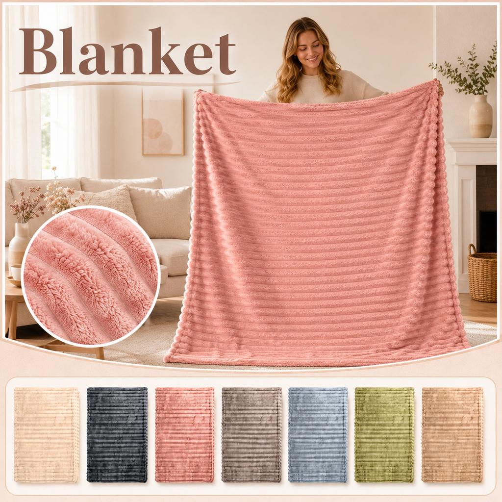 Extra Thick Flannel Blanket for Bed and Sofa, Soft Cozy Warm Throw