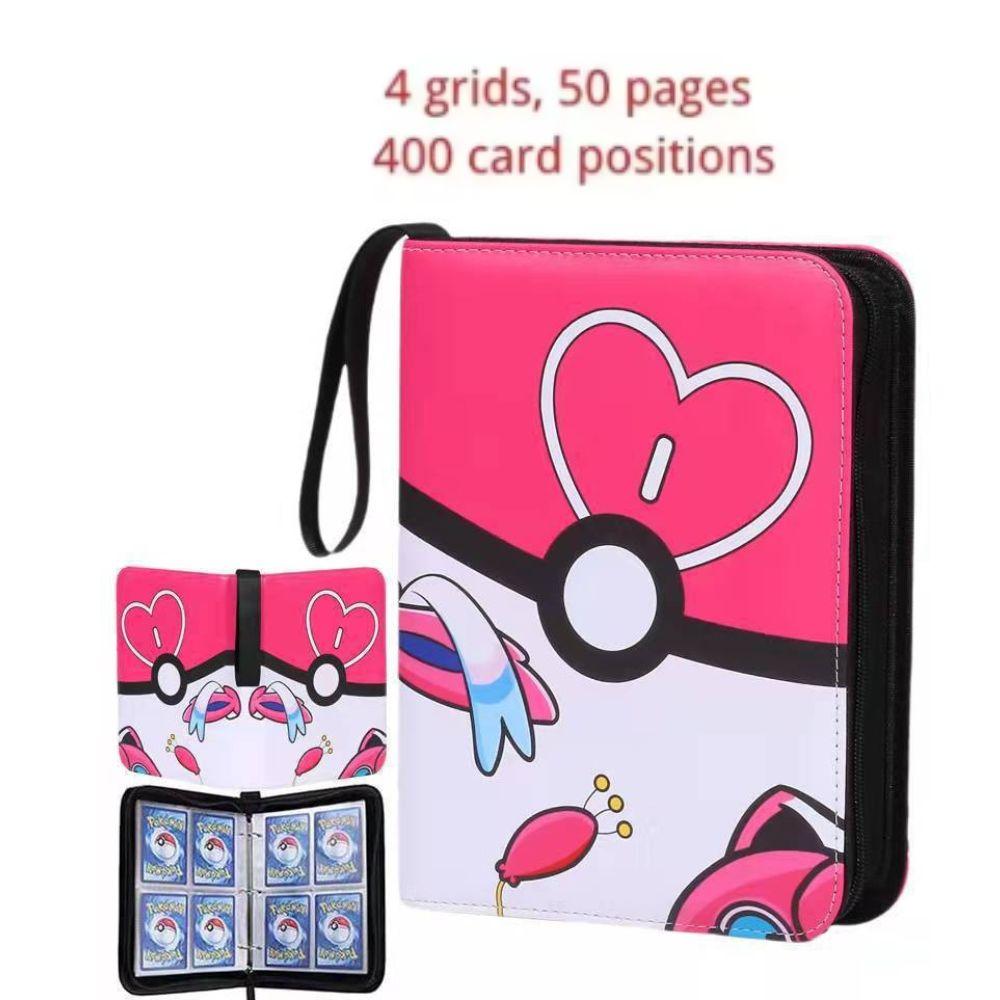 Anime-Themed % Pokmon Trading Card Album Pu-Sealed Loose-Leaf Collection Set Pikachu Card Storage Bag Yu-Gi-Oh Fan Album Toys