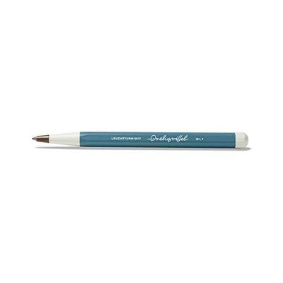 Leuchtturm Gel Ink Ballpoint Pen 0.5mm Drehgriffel Nr.1 Stone Blue 364163, Brass Tip, Aluminum Hexagonal Body, Low Center of Gravity, Comfortable