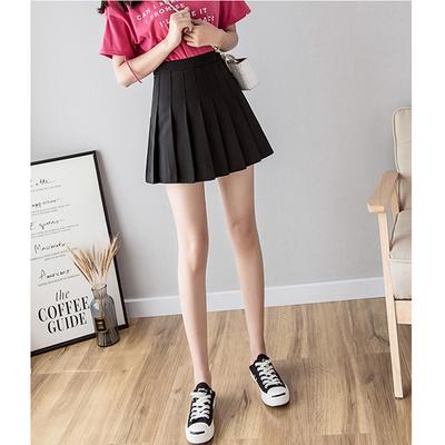 Women High Waist Cosplay Skirt Solid A-Line Sailor Skirts Japanese School Uniform Mini Skirts