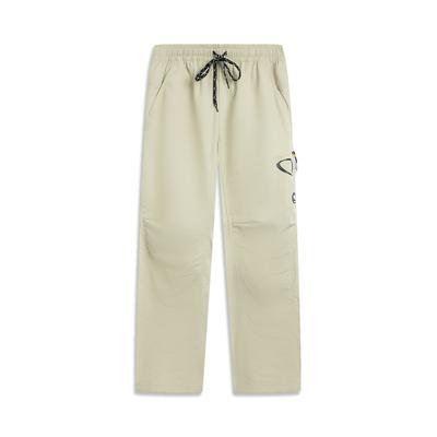 Li Ning Basketball Series Bad Five Solid Color Mid Waist Drawstring Breathable Versatile Straight Leg Casual Pants Men Pants AYKV187-3