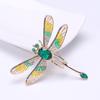 Blucome New Diamond-encrusted Dragonfly Brooch Female European Fashion All-match Alloy Dripping Oil Insect Brooch