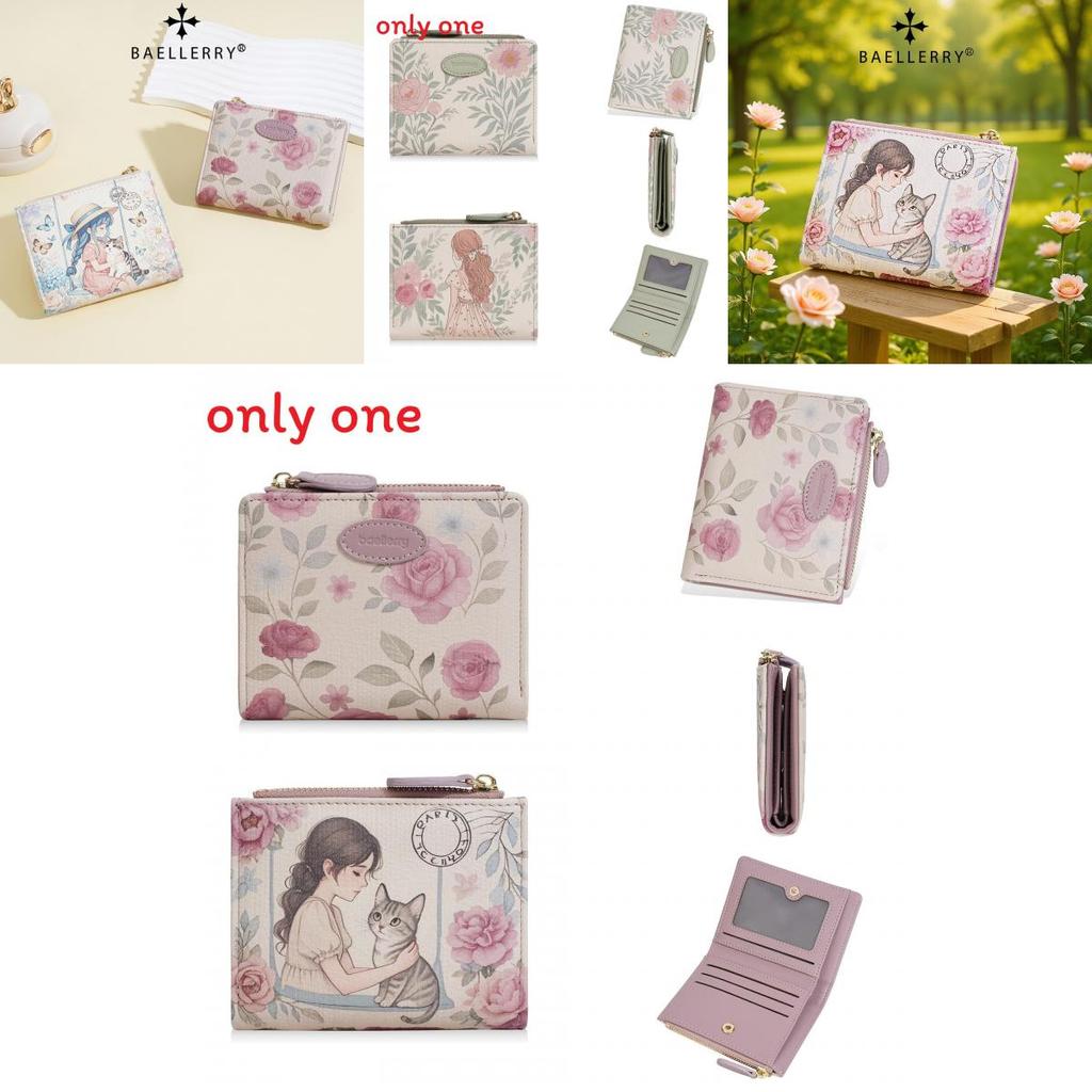 Cartoon Short Wallet For Women With Antitheft Design And Card Organizer