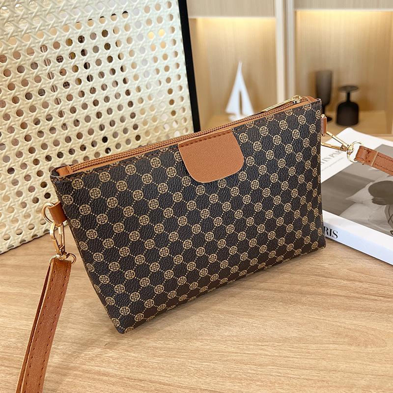 Retro printed shoulder messenger women's bag, a new fashion trend zipper small square bag