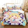 Mis Kobayashi's Dragon Maid Beding Set Printed Bed Linen Set With Pilowcase Bed Soft Duvet Cover Soft Quen Super King-Sized Dimensionsd Dimensions