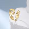 Vintage Flower Phoenix Hollow Stainless Steel Open Ring Gold Silver Bird Floral Adjustable Fashion Woman Gent Jewelry Gift