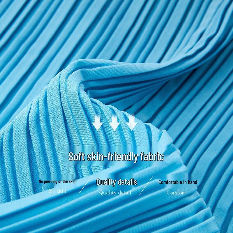 Demana Elegant Gradient Pleated H-Line Dress