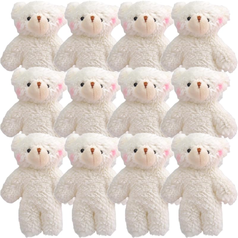 HOLIDYOYO 12-Piece Set Mini Teddy Bear Keychains, Bag Charms, Car Hanging Accessories for Women, Approx. 4.7 x 2.4 x 1.6 Inches