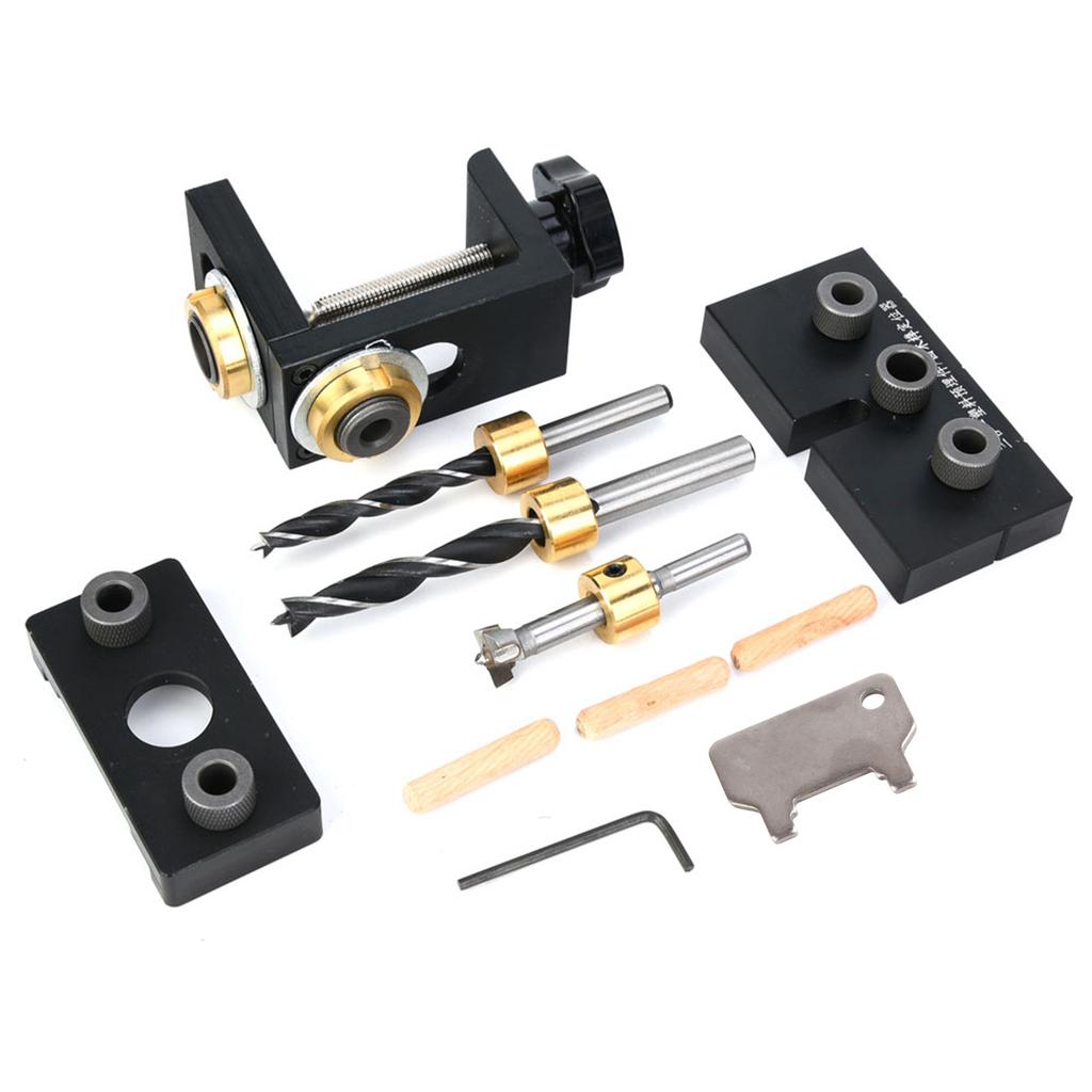 3 In 1 Doweling Jig Wood Drilling Guide Locator Hole Puncher Woodworking Tool (Type B)