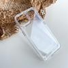 Simplicity Phone Case for iPhone 15 14 13 12 11 Pro Max Plus Acrylic Hard Bumper Transparent Back Cover with Silver Button