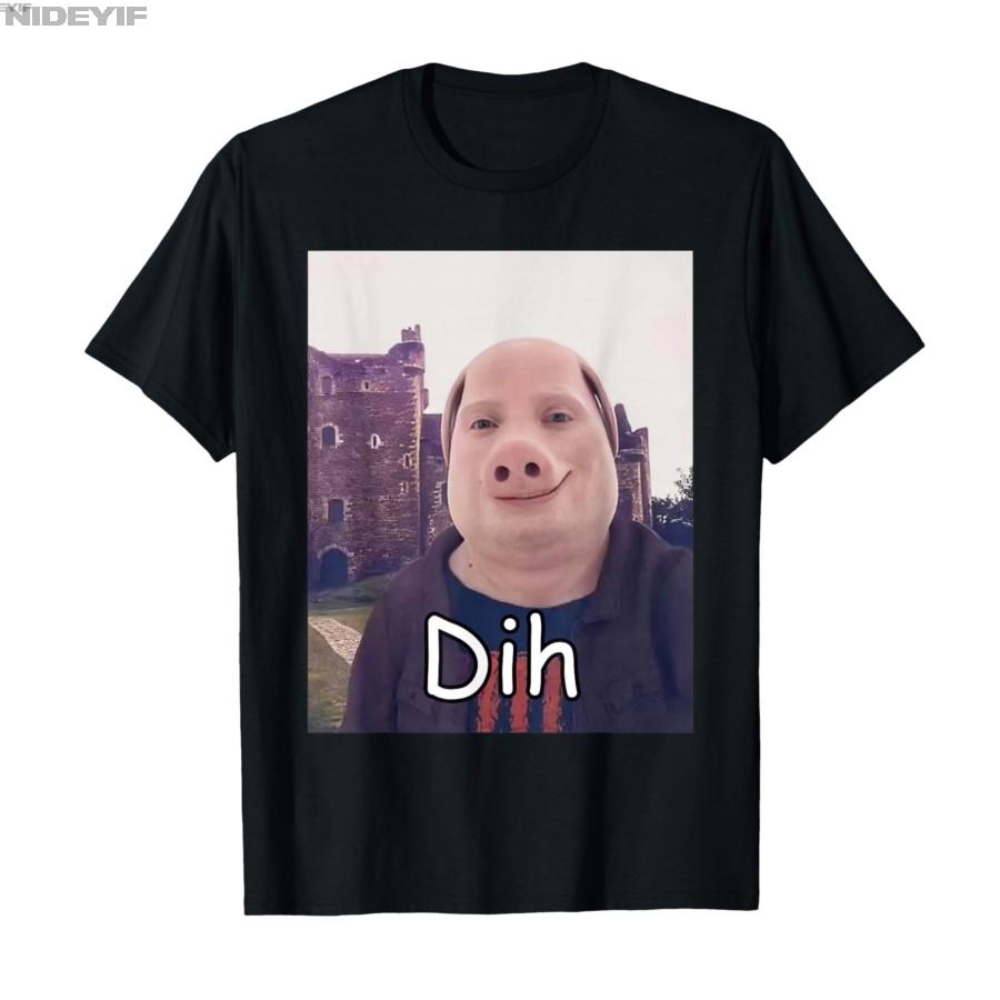 

John Pork Meme Dih Funny Memes Internet Memes Brainrot T-shirt For Men Women 100% Cotton T Shirts Short Sleeve Tops 1126-1 S