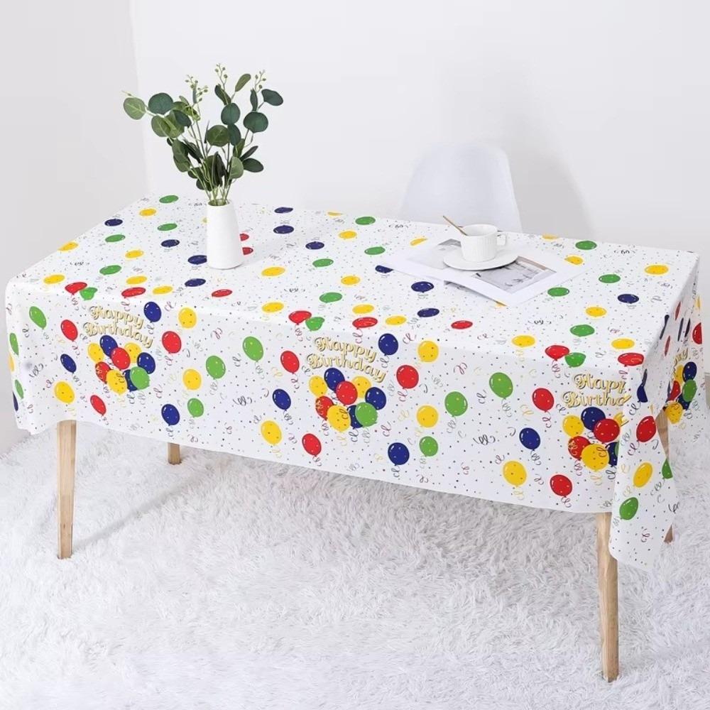 Thickened Disposable Tablecloth Plastic Waterproof Birthday Tablecloth Oil-proof Multicolor Table Covers Happy Birthday Star