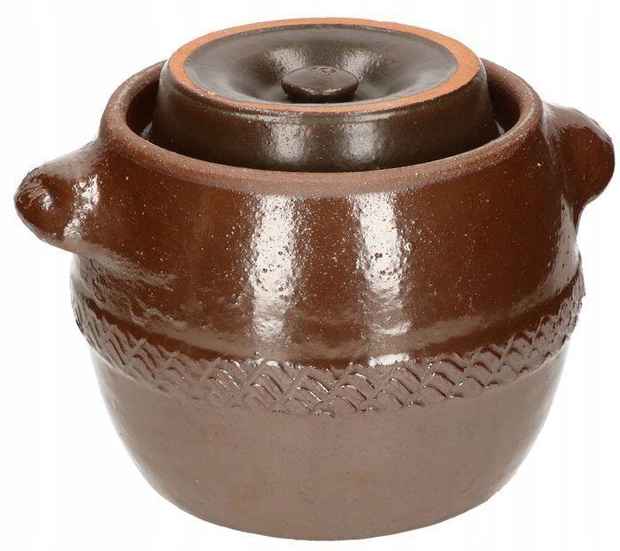 Pot à fermentation - Kotarbau - 5 l - Céramique - Marron - Avec couvercle