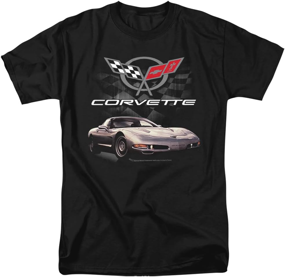 

General Motors Corvette Checker Flag Unisex Adult T Shirt 5XL різнокольоровий