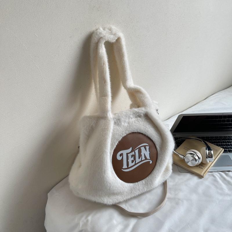 Plyšová taška tote s velkou kapacitou dámská taška přes rameno taška na dojíždění taška do podpaží