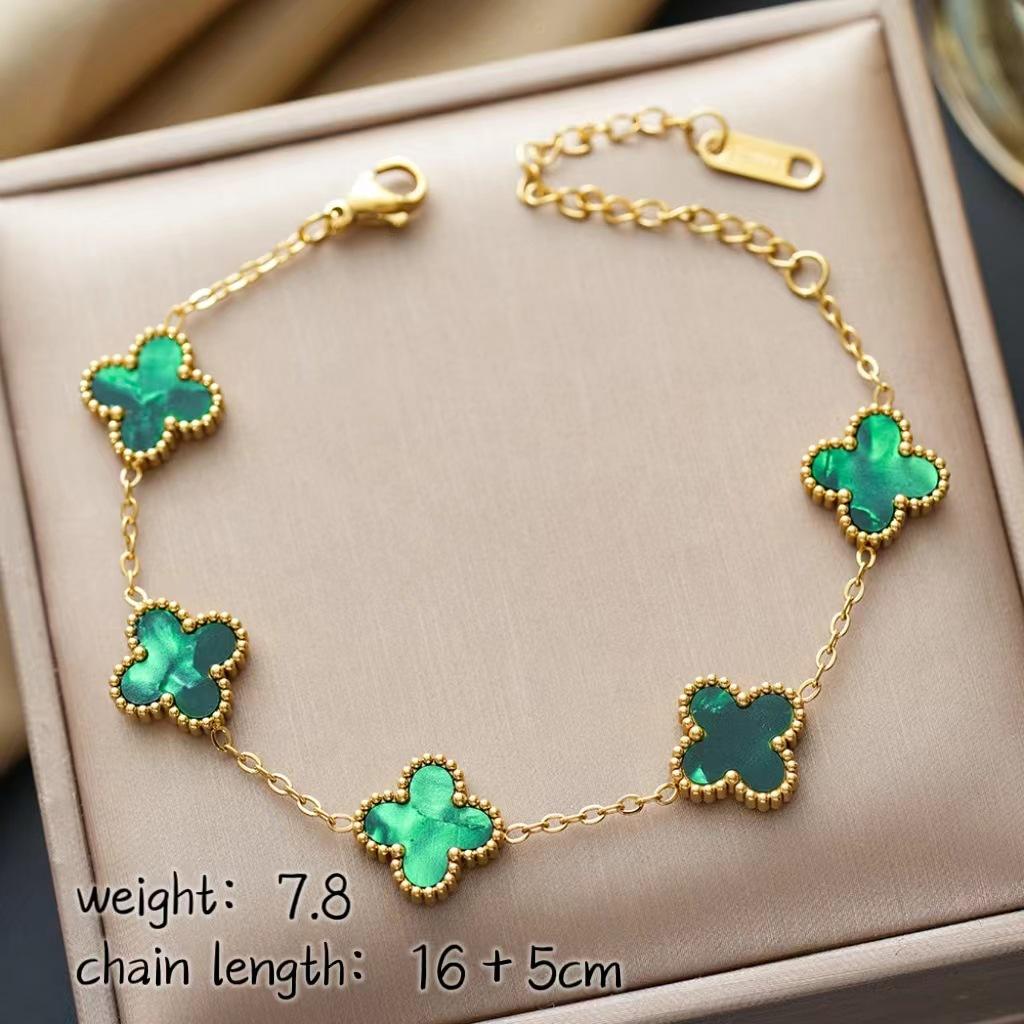 Titanium Steel Colorful Clover Women's Bracelet