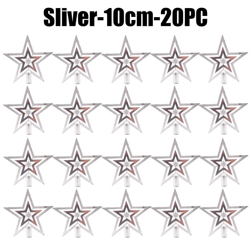 Christmas Tree Topper Star Shiny Glitter Ornament for Xmas Tree Decorations Hanging Pendant Home Holiday Party Supplies