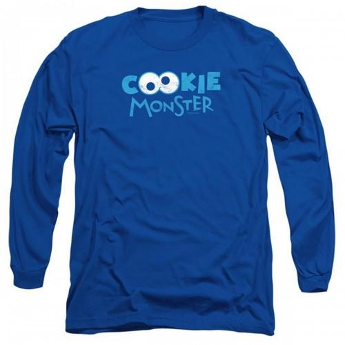Sesame Street Unisex Adult Cookie Monster Eyes Long-Sleeved T-Shirt
