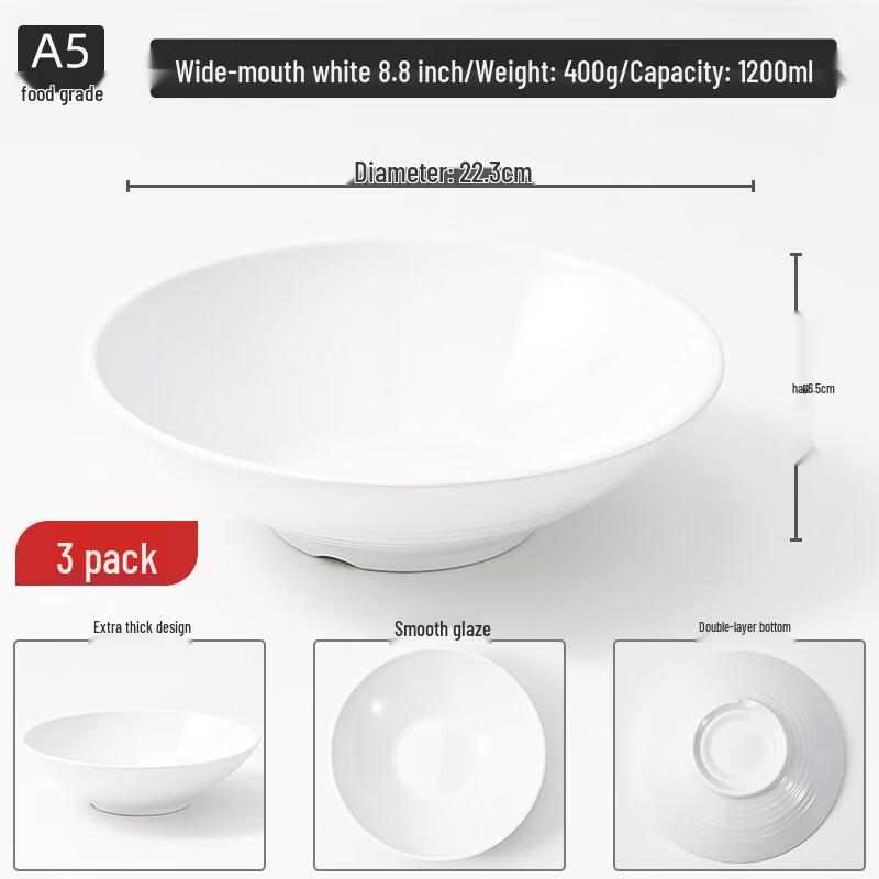 

VAKADA Melamine Noodle Soup Bowl (3-Pack)