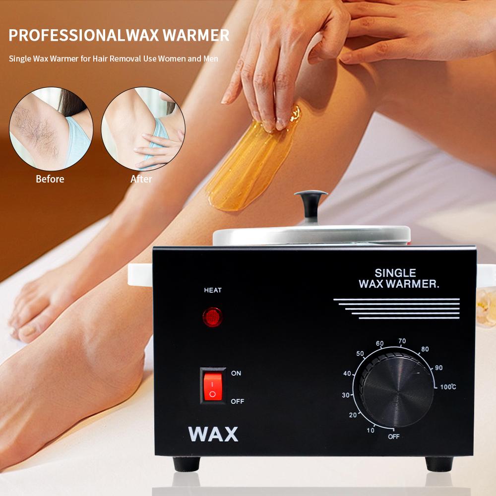 Single Pot Professional Electric Wax Heater Machine Facial Skin SPA Equipment with Adjustable Temperature Set with Wood Craft Sticks(50 Pcs)