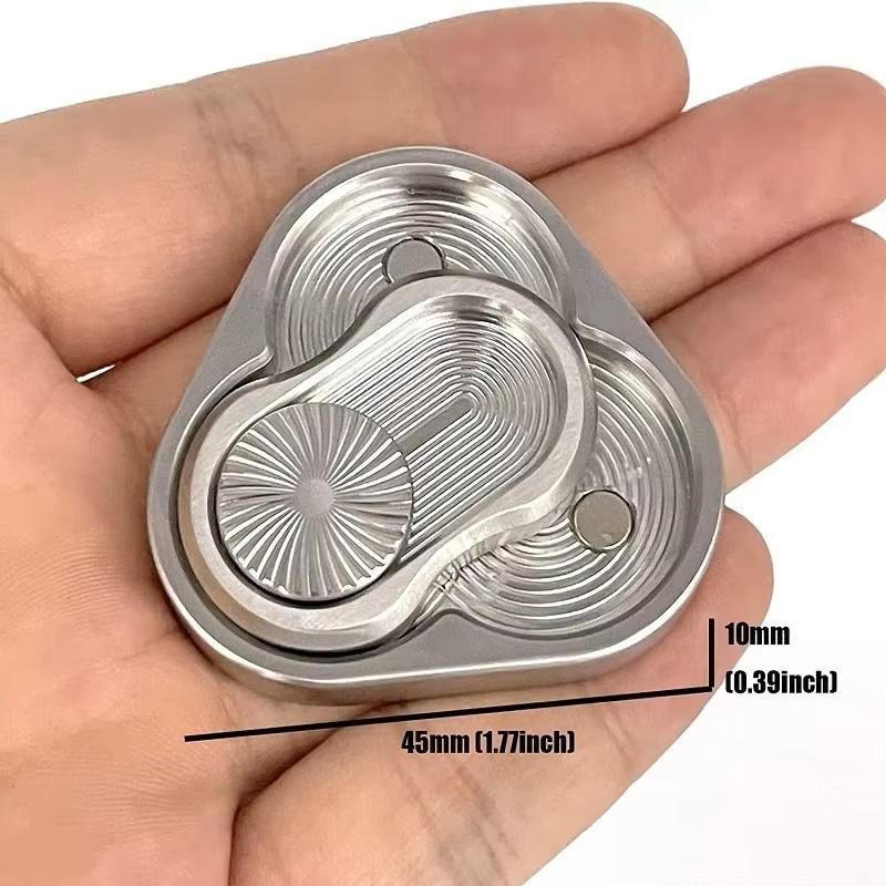 Triple Pack Magnetic Push Cards Triangle Fingertip Spinner Metal Popping Sound Stimulating Game Foradult Stress Ease Toys