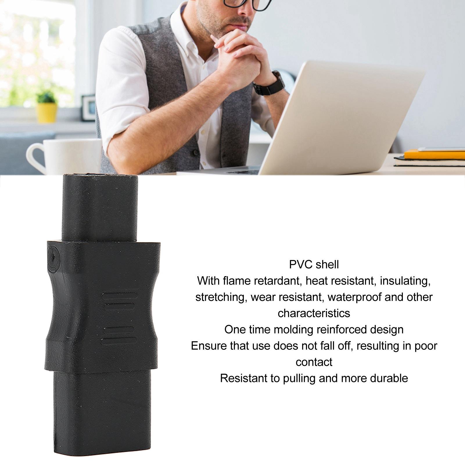 

4PCS IEC320 C8 to C13 Power Cord Adapter PVC Housing IEC320 Power Plug Adapter for Laptop Ups