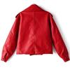 New Autumn Women Faux Leather Jacket Pu Motorcycle Biker Red Coat Turndown Collar Loose Streetwear Black Punk Outerwear Women Faux Leather Jacket