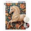 Pearl Painting 5D DIY Pearl Gemstone Art Diamond Painting Kit for Adults/Beginners Gift Ideas Home Decor Elegant Horse Floral Pattern