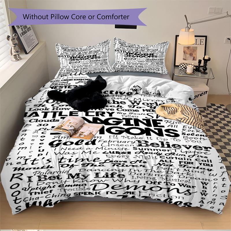 3pcs Imagine Dragons Cover Set, 1 Cover + 2 Pillowcases (No Insert), Bedding for All Seasons, Bedding,Bedroom Decor yy250922025