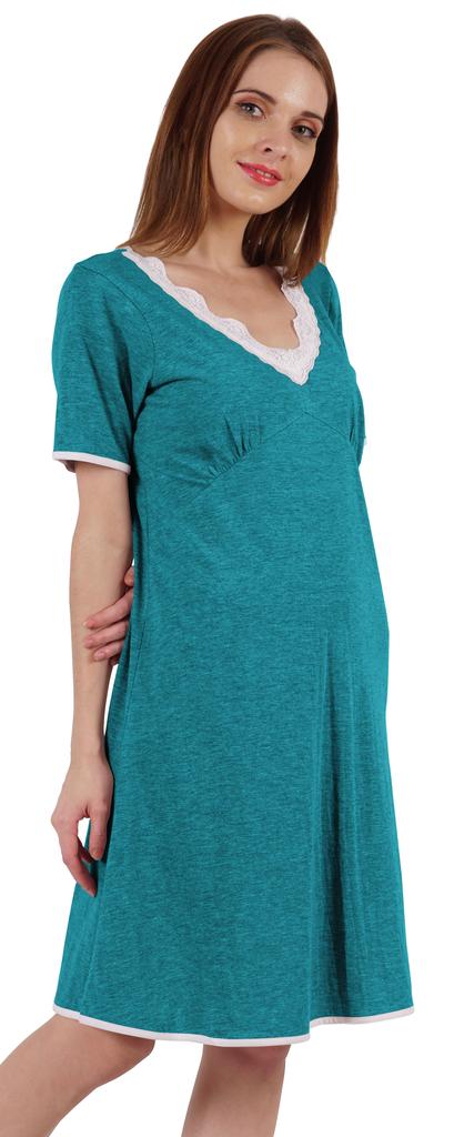Inkmeso Solid Nightgown Dress For Women Nightwear Lace Short Sleeve Loungewear