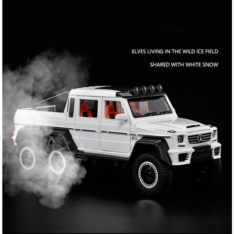 1/20 Benz G63 6X6 OFF-ROAD Alloy Cast Toy Car Model Sound and Light Children's Toy Collectibles Birthday Gift