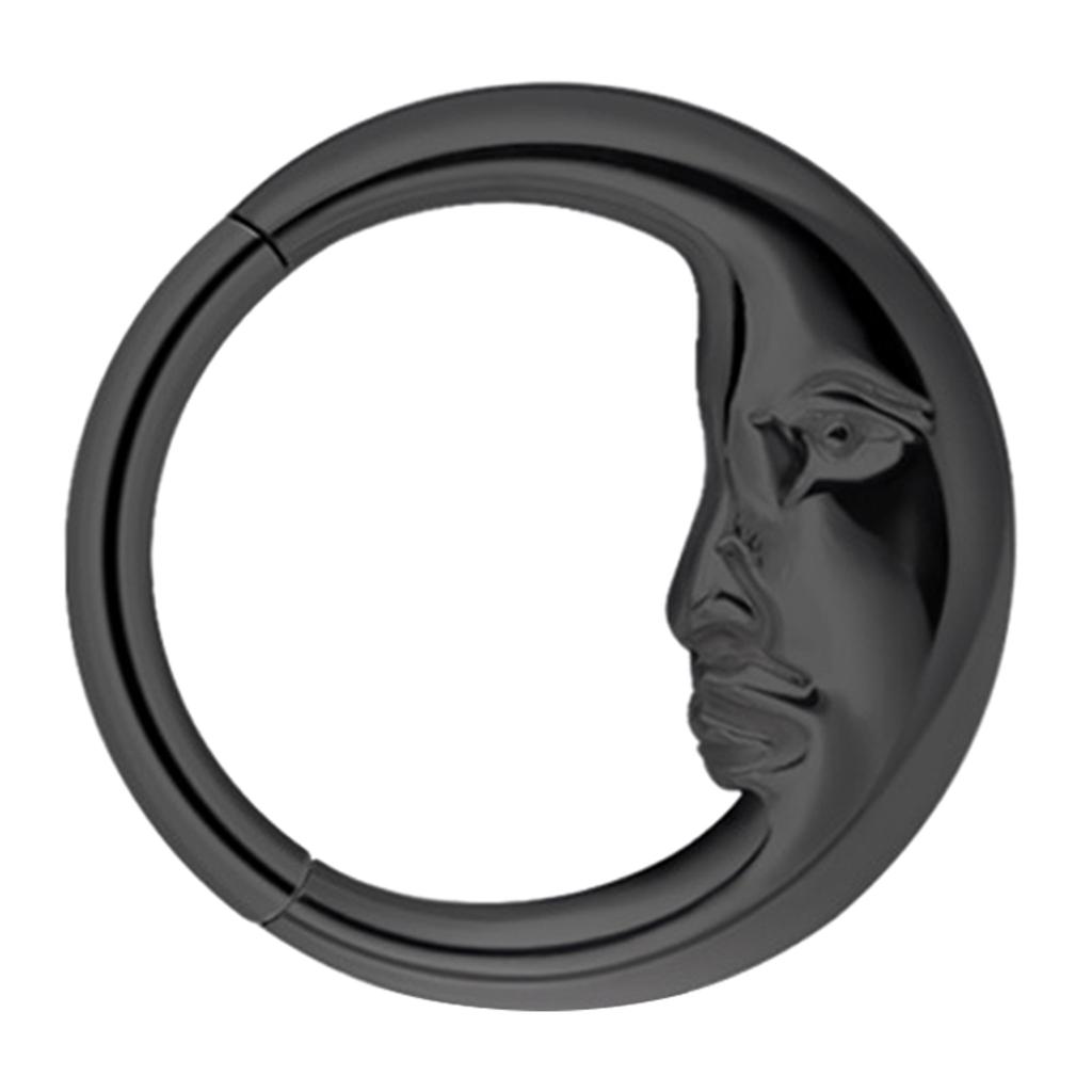 Elegant Nose Hoop with Moon Waterdrop Dazzling Nose Jewelry Unique Moon Shaped Nose Hoop Adornment for Daily Wear