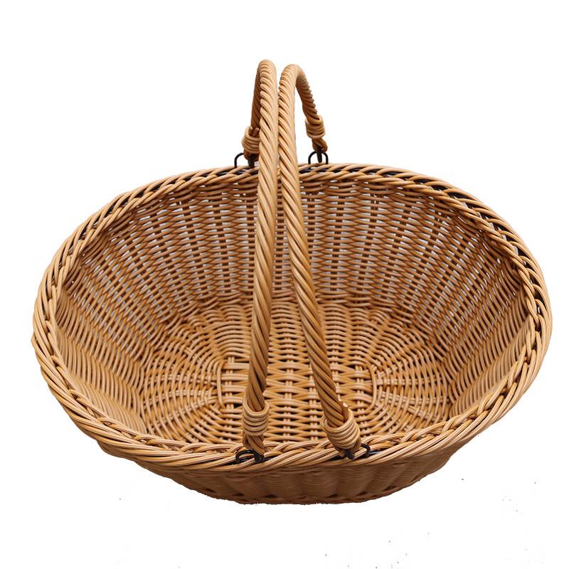 Handwoven Oval Wicker Picnic & Storage Basket