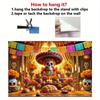 1 Day of the Dead Background Banner - Bright Sugar Skull Altar Design, Durable Polyester, Home Decoration