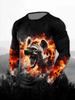 Fashion Skull Pattern 3D Printed Men's T-Shirt Casual Outdoors Long Sleeve T-Shirt Unisex Autumn Unisex T-Shirt Men's Clothing