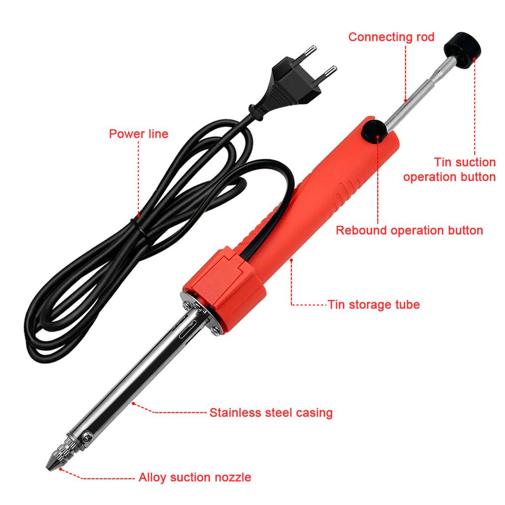 Metal Nozzle Electric Solder Sucker Extractor With Rapid Melt Technology For Safe Component Solder Removal Tool